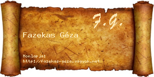 Fazekas Géza névjegykártya