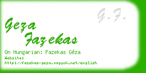 geza fazekas business card