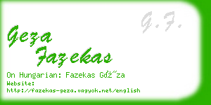 geza fazekas business card